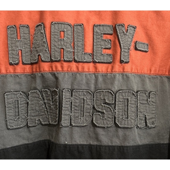 Harley Davidson Biker Mens 2XL Motorcycle Shirt Short Sleeve Button Up Pocket - Picture 5 of 10